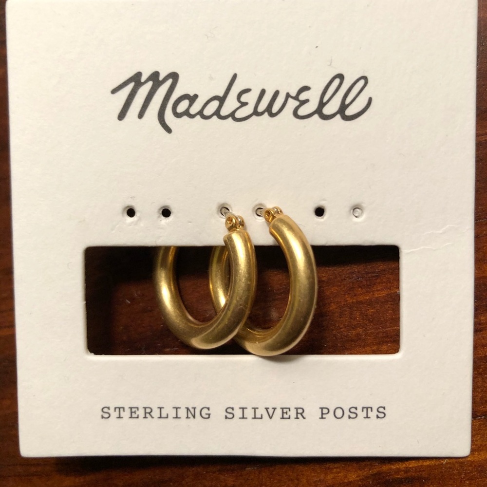 Madewell small hoop earrings gold NWT